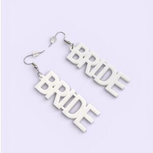 BRIDE Womens Wedding Bride-to-be Dangle Drop Earrings NWT
